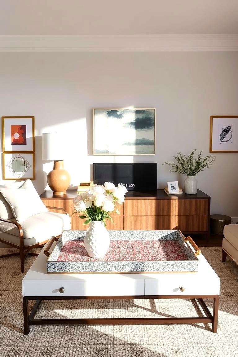 Create a Focal Point with a Statement Tray - 25 Tray Decor Ideas