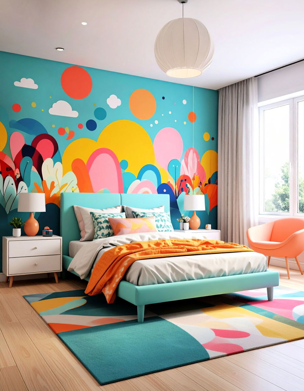 Create a Funky Wall Mural Tween Bedroom Ideas