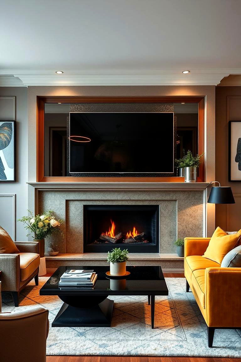 Create a Hidden TV Panel - 25 Tv Over Fireplace Ideas
