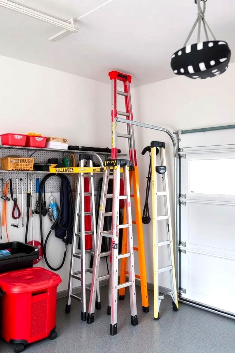 Create a Ladder Storage System - 25 Garage Storage Ideas