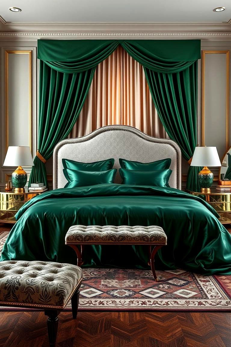 Create a Luxe Bedroom with Forest Green and Silk - 25 Forest Green Bedroom Ideas