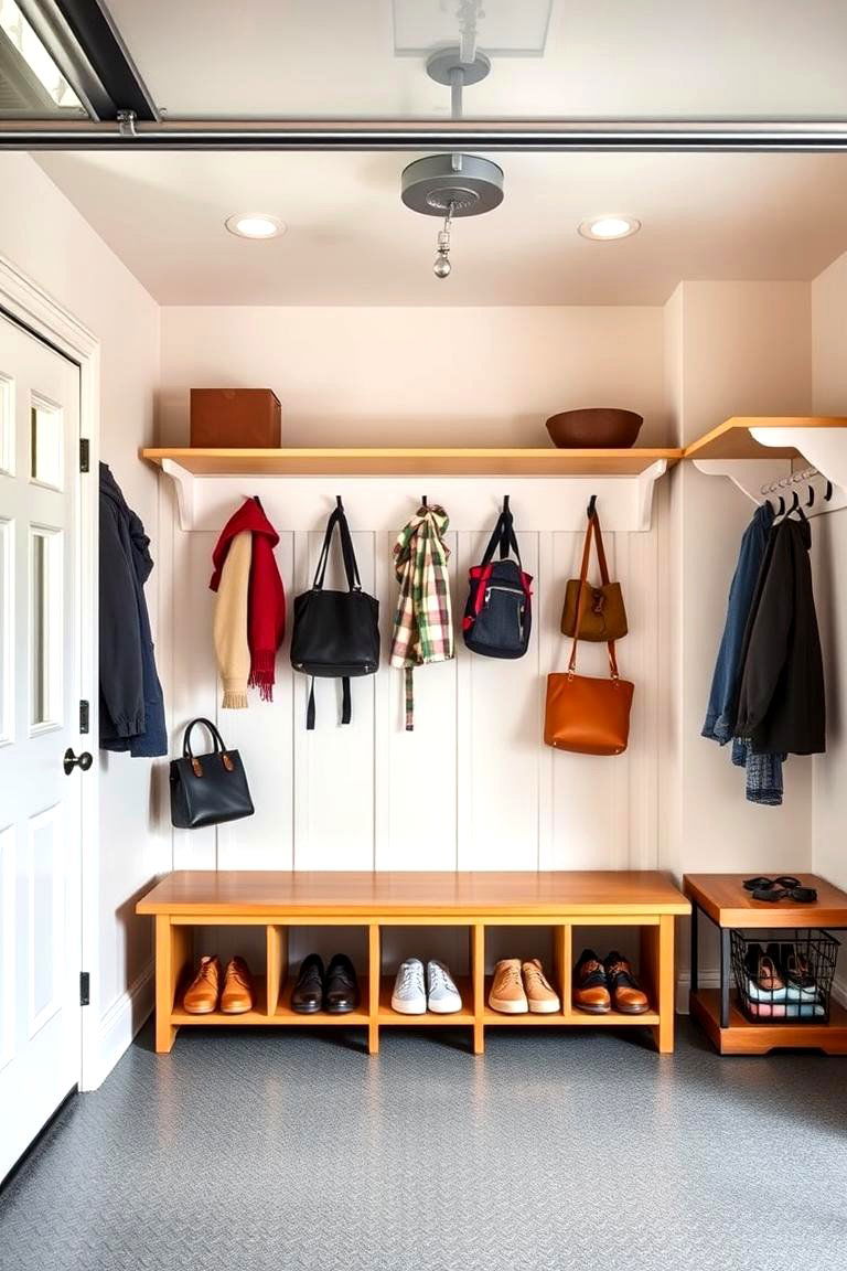 Create a Mudroom Storage Area - 25 Garage Storage Ideas