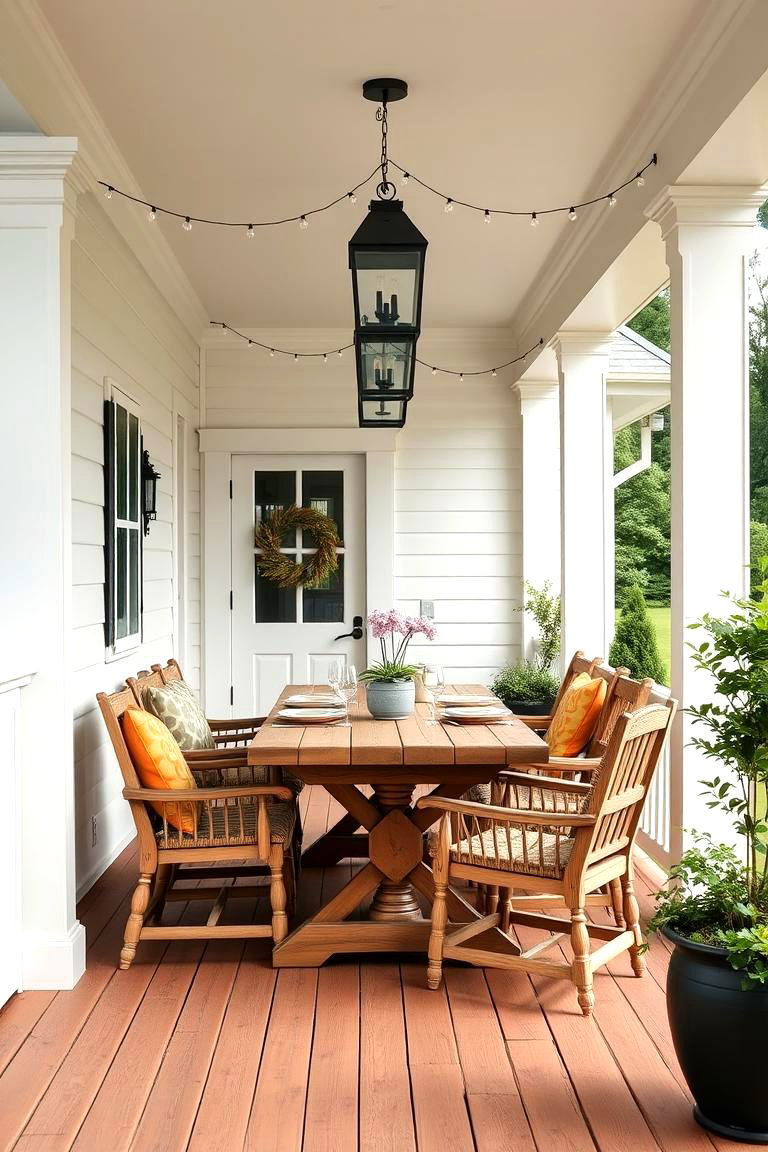 Create a Porch Dining Area for Family Meals - 25 Farmhouse Porch Ideas