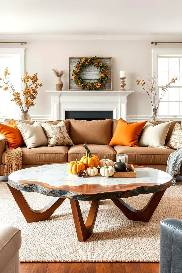 Create a Statement Coffee Table - 25 Fall Living Room Ideas