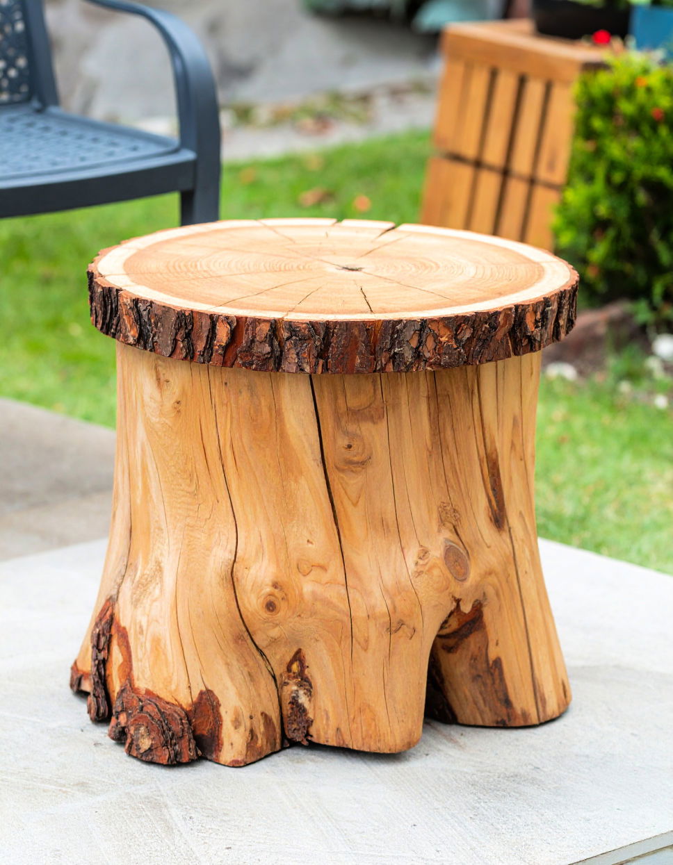 Create a Tree Stump Planter Tree Stump Decorating Ideas