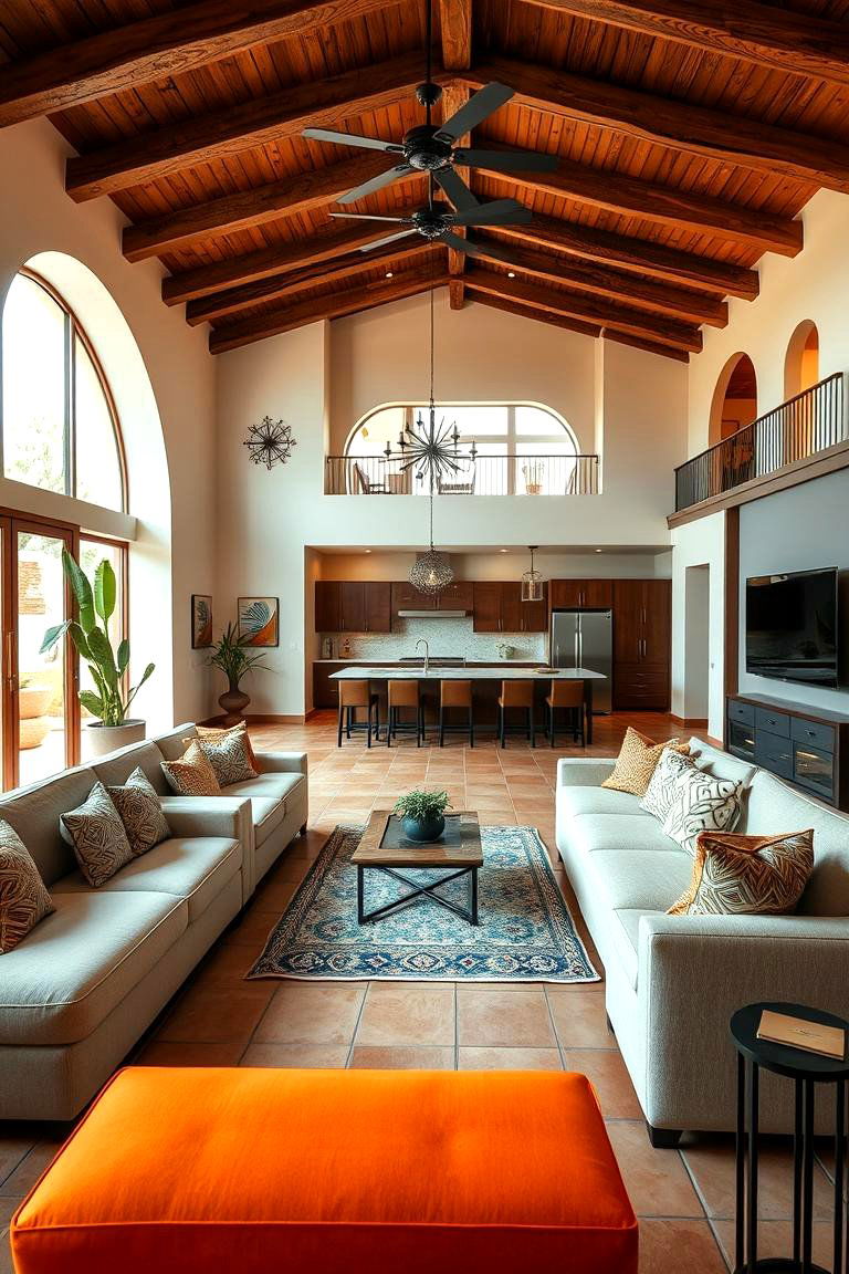 Create an Open Floor Plan for Flow - 25 Spanish Style Living Room Ideas