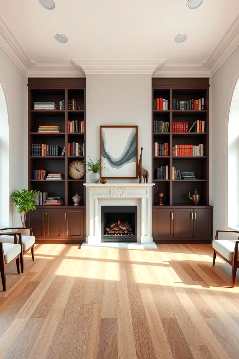 Creating Symmetry with Fireplace and Bookshelf Placement - 25 Fireplace With Bookshelves