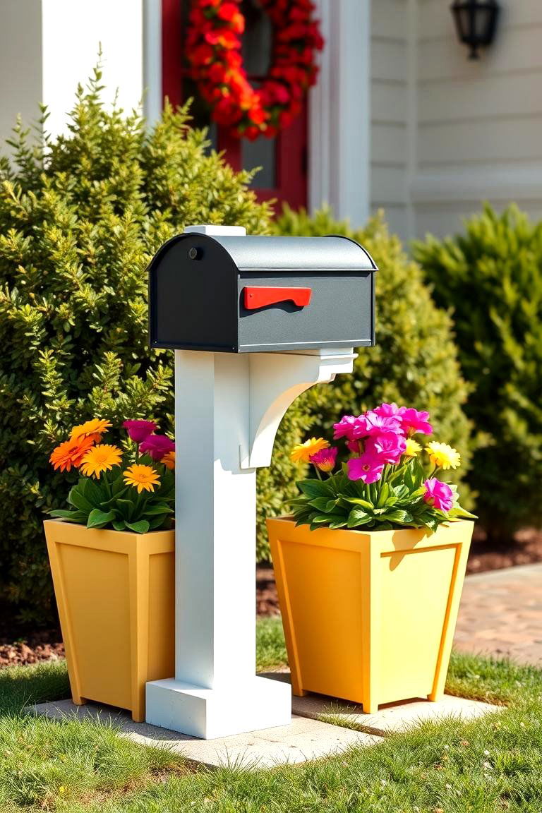 Creating a Cohesive Look with Matching Planters - 25 Mailbox Decor Ideas