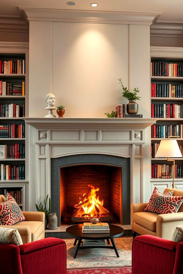 Creating a Cozy Reading Nook with Fireplace and Bookshelves - 25 Fireplace With Bookshelves
