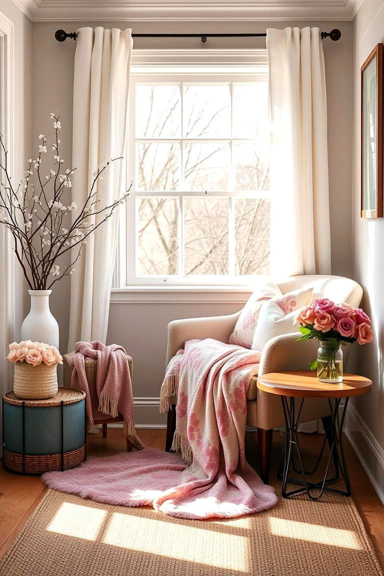 Creating a Cozy Reading Nook with Spring Elements - 25 Spring Decor Ideas