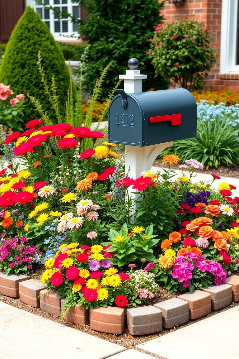 Creating a Defined Flower Bed - 25 Mailbox Landscaping Ideas