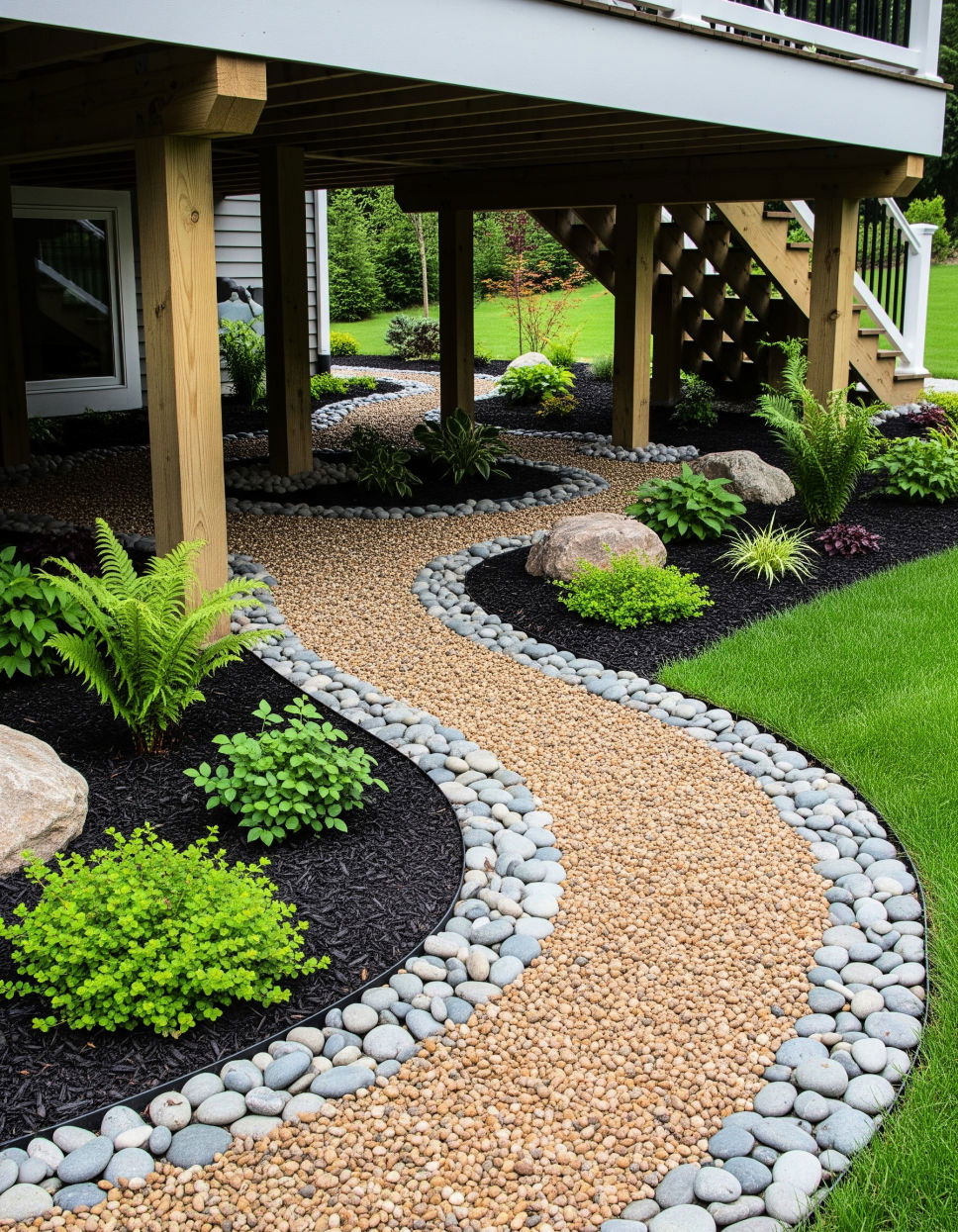 Creating a Gravel Pathway Under Deck Landscaping Ideas