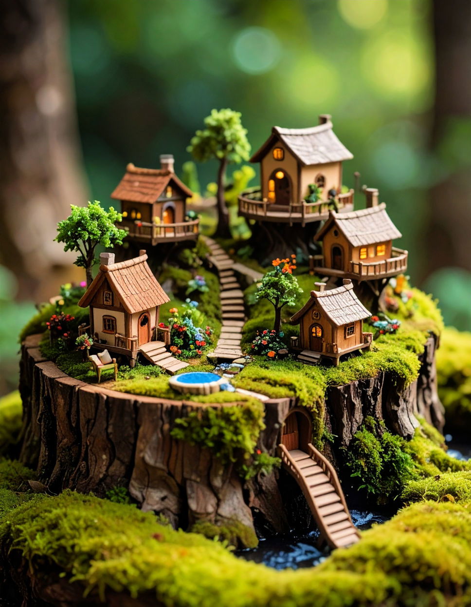 Creating a Multi Level Fairy Village Tree Stump Fairy Garden Ideas