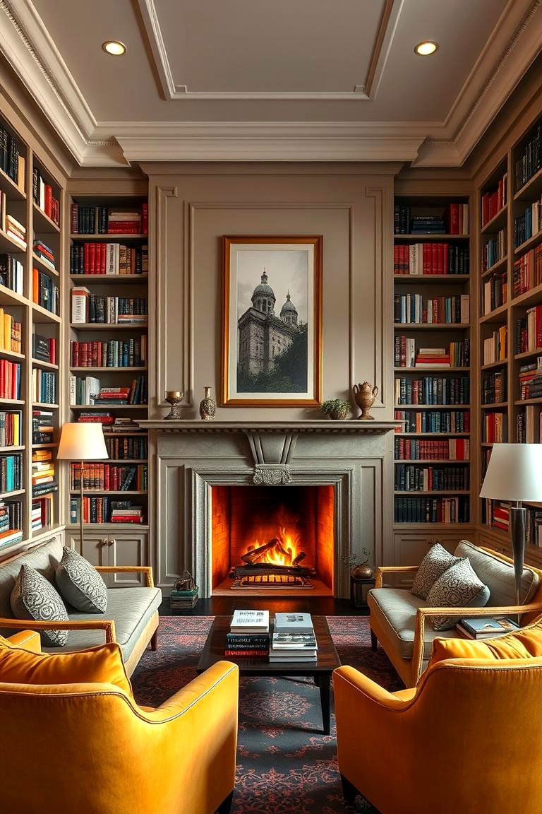 Creating a Sophisticated Library Feel with a Fireplace - 25 Fireplace With Bookshelves