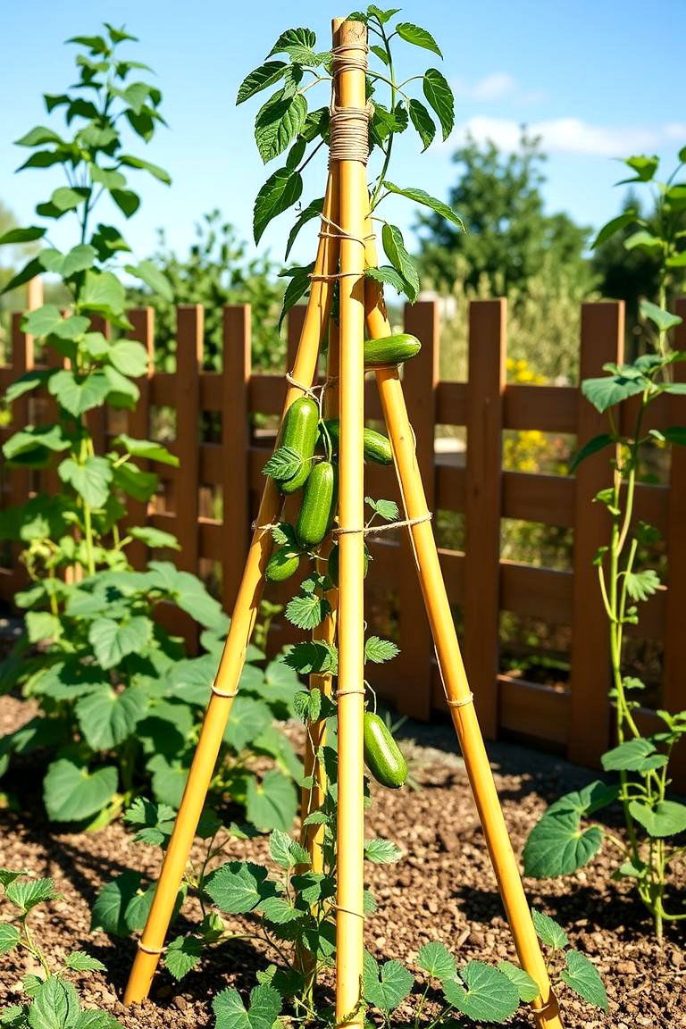 Cucumber Teepee Trellis - 25 Cucumber Trellis Ideas