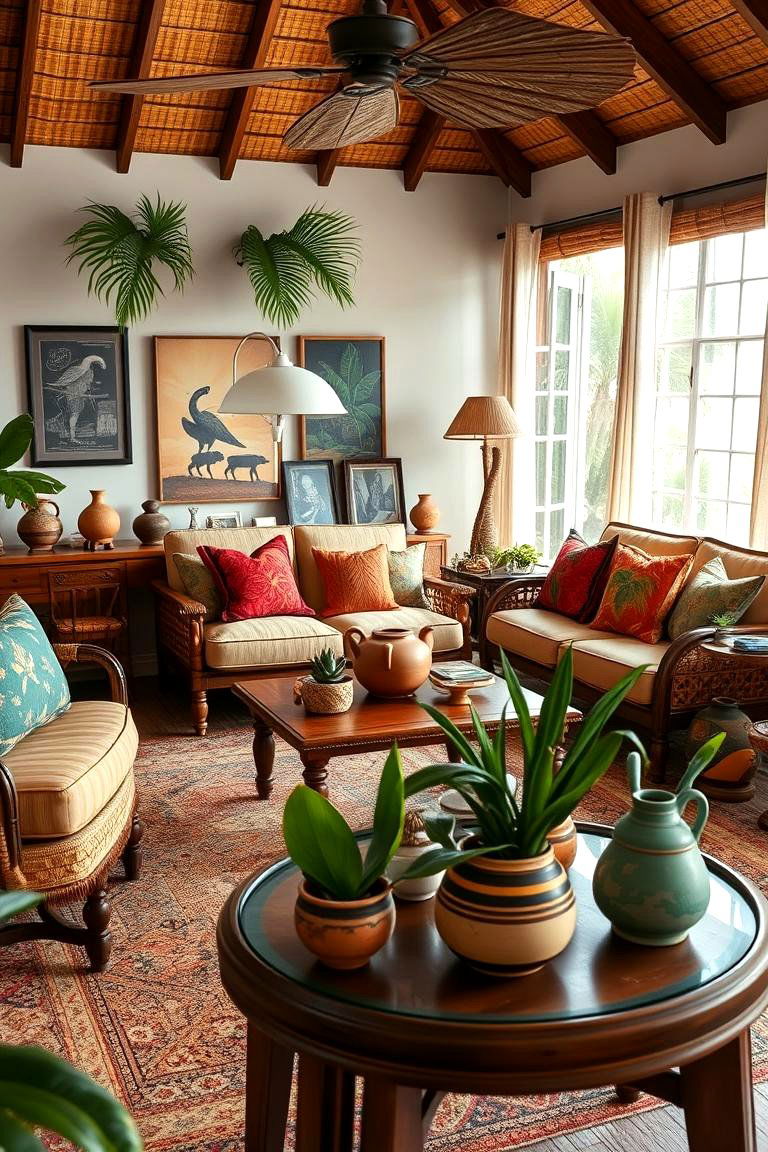 Curate a Collection of Travel Souvenirs - 25 Tropical Living Room Ideas