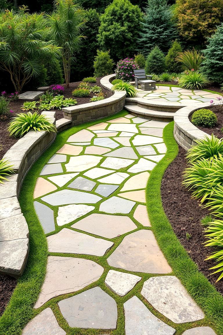 Curved Flagstone Patio Design - 25 Flagstone Patio Ideas
