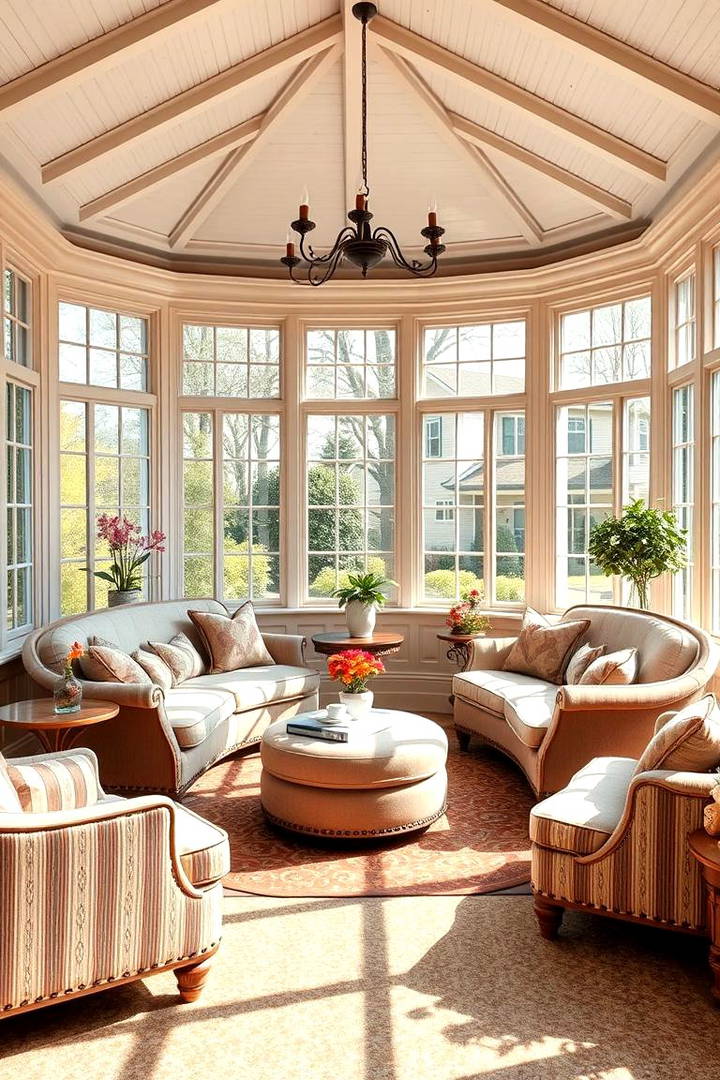 Curved Furniture for a Soft Look - 25 Victorian Sunroom Ideas
