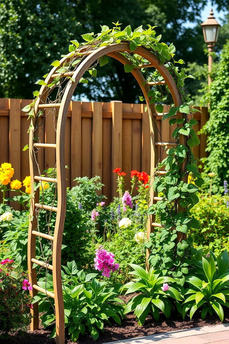 Curved Trellis for Artistic Appeal - 25 Garden Trellis Ideas