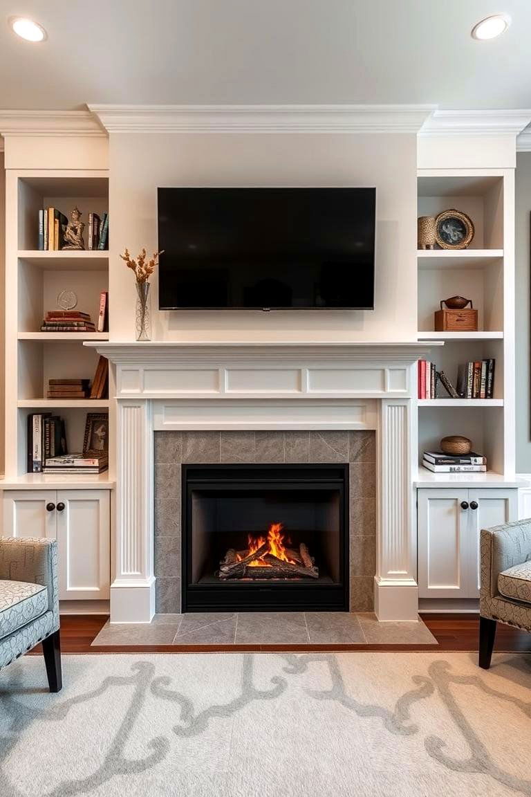 Custom Built Ins for Integrated Storage - 25 Traditional Fireplaces
