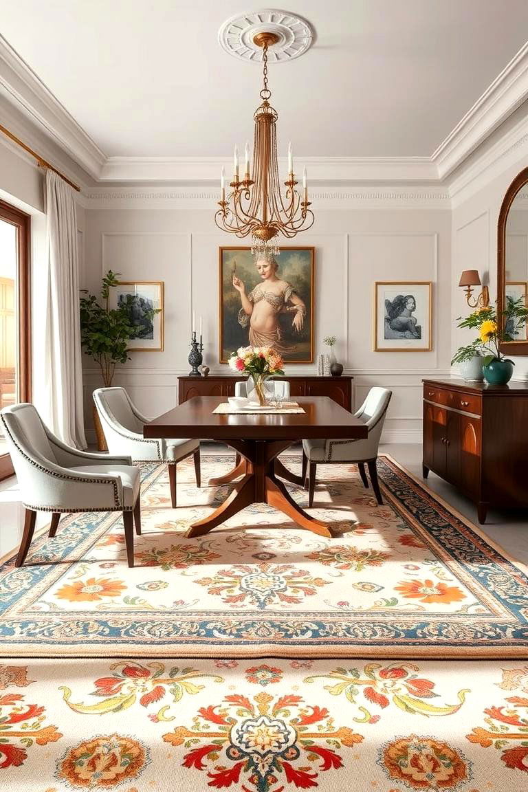 Custom Carpets for a Personalized Touch - 25 Carpeted Dining Room Ideas