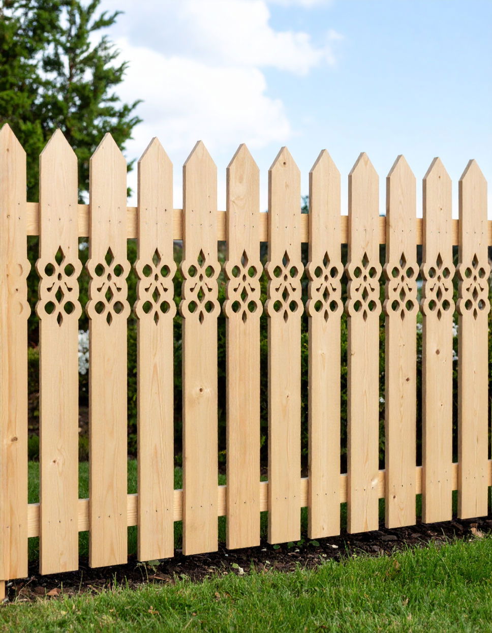 Custom Cedar Fence with Decorative Inserts