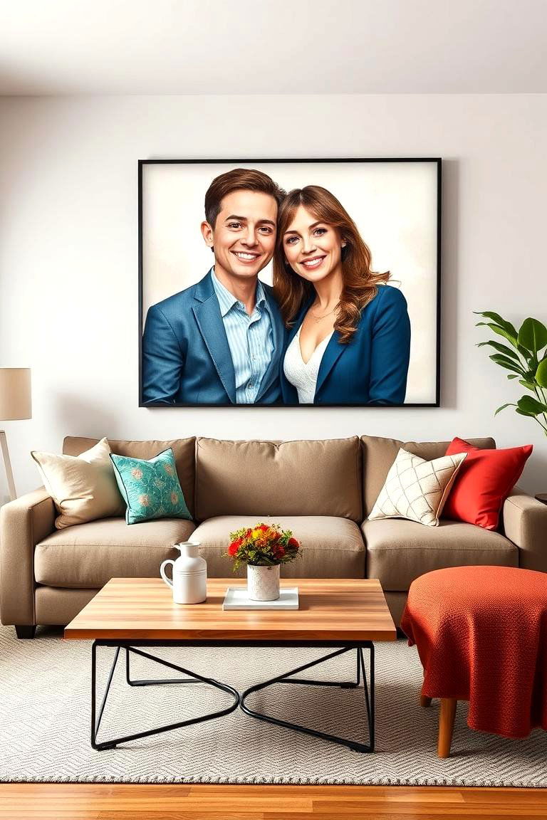 Custom Couples Portrait - 25 First Wedding Anniversary Gift Ideas