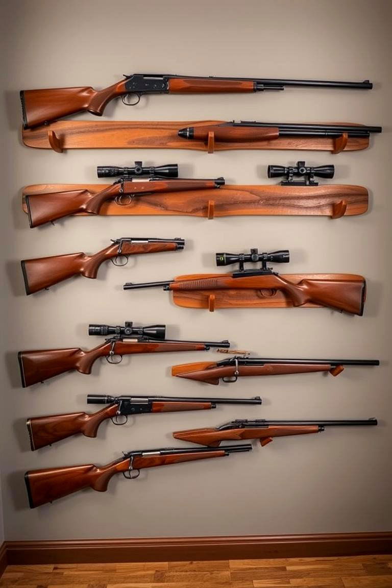 Custom Gun Rack Displays - 25 Man Cave Gun Room Ideas