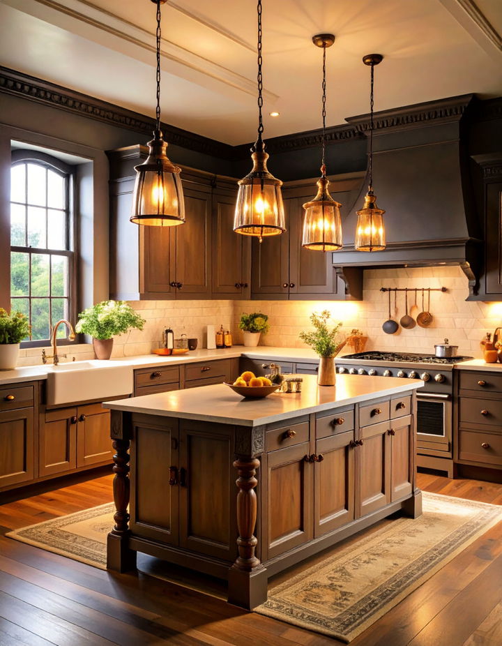 Custom Lighting for Unique Design Victorian Kitchen Ideas