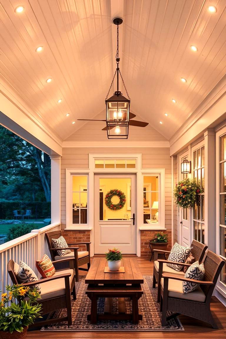 Custom Lighting to Set the Mood - 25 Three Season Porch Ideas