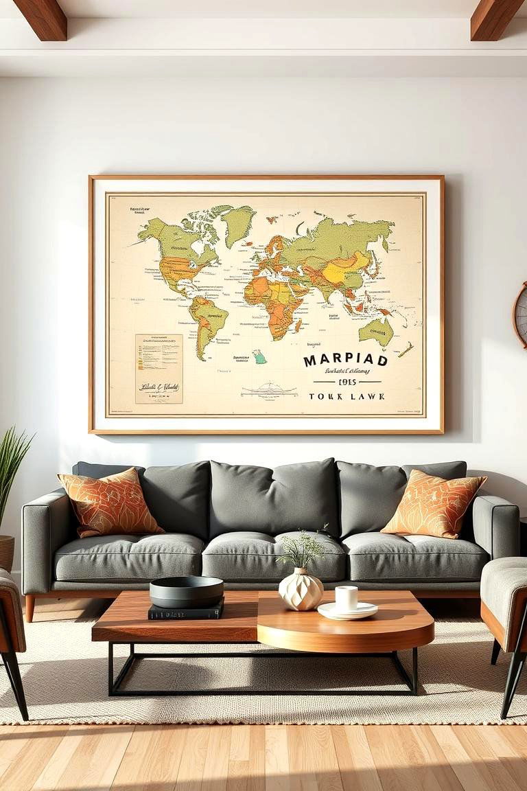 Custom Map Art - 25 First Wedding Anniversary Gift Ideas
