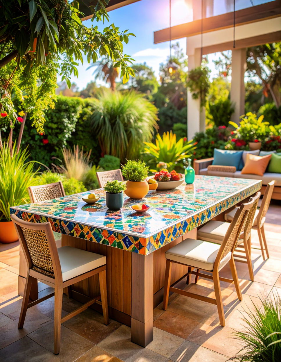 Custom Tile Mosaic Countertops Types of Outdoor Kitchen Countertops