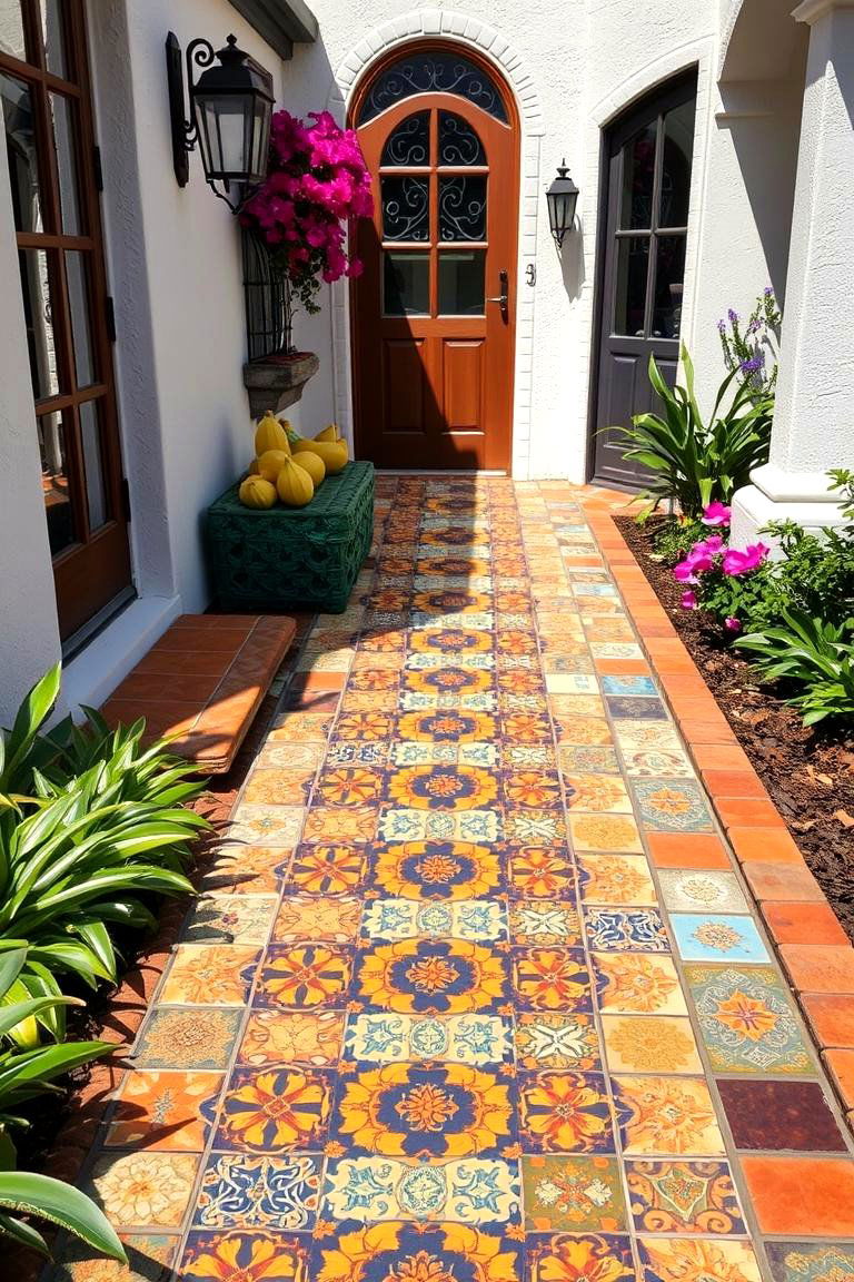 Custom Tile Walkways for Personal Flair - 25 Front Walkway Ideas