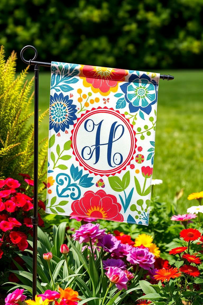 Customizable Garden Flags - 25 Garden Art Ideas