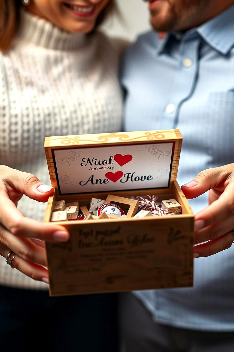 Customized Puzzle Box - 25 First Wedding Anniversary Gift Ideas