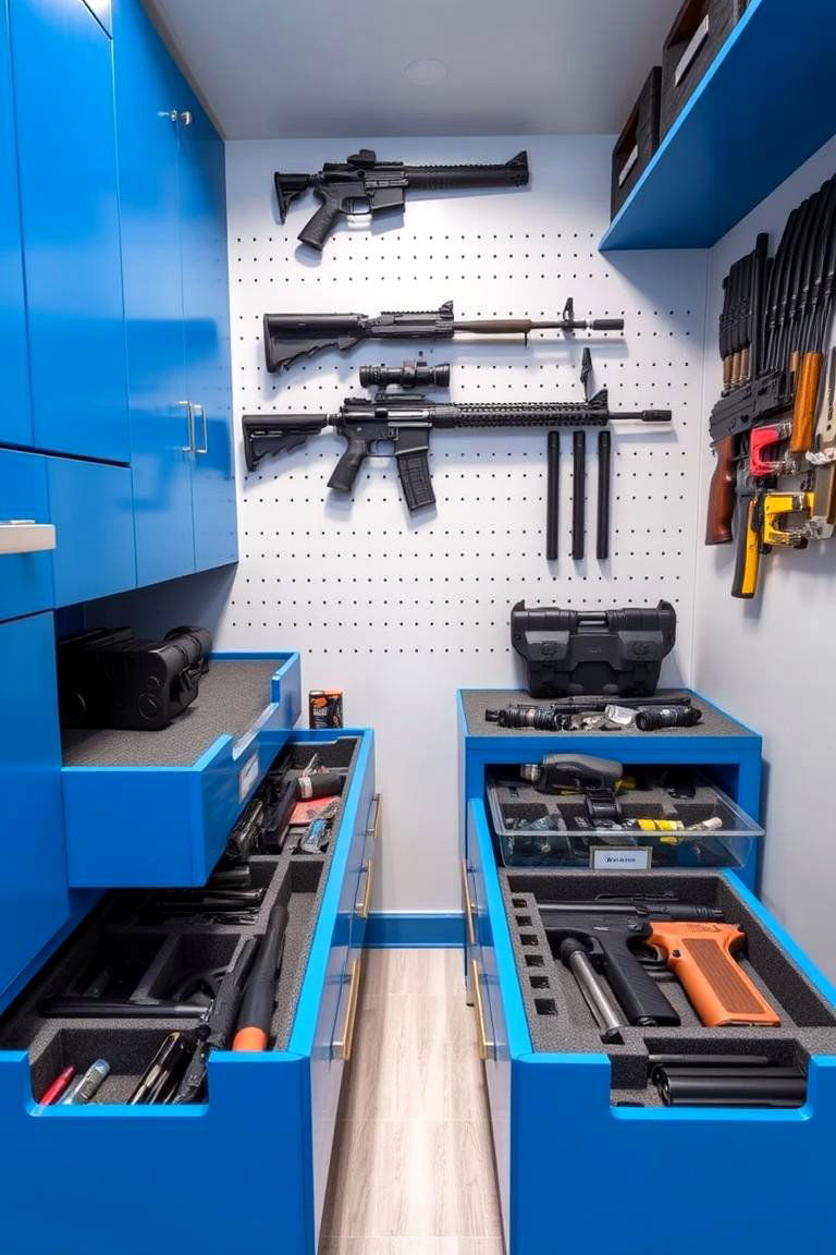 Customized Storage for Accessories - 25 Man Cave Gun Room Ideas