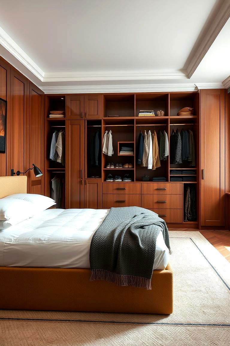 Customized Wardrobe Design Around the Bed - 25 Built-in Wardrobe Ideas Around a Bed