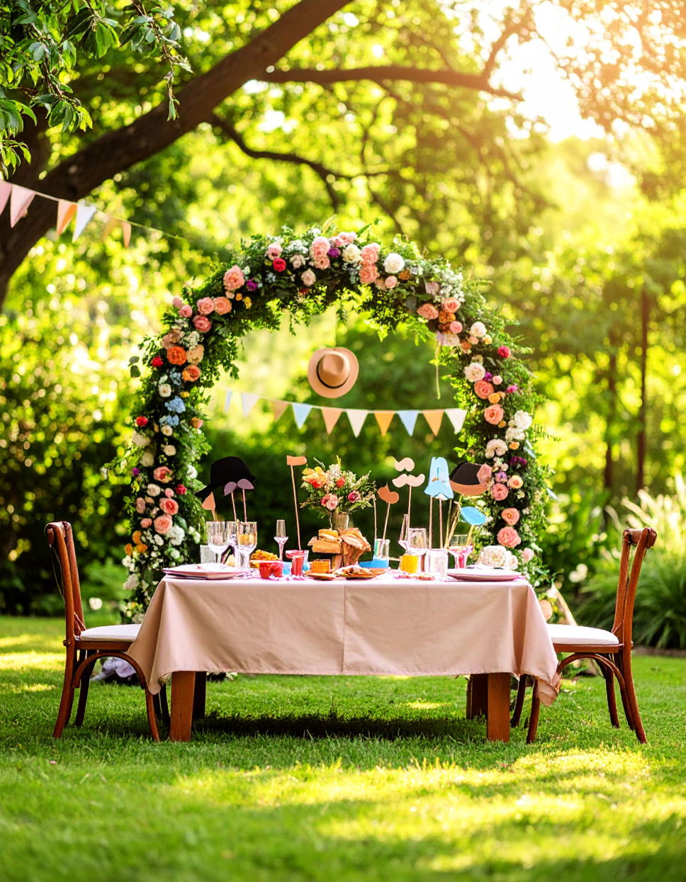 DIY Garden Party Photo Booth Idea