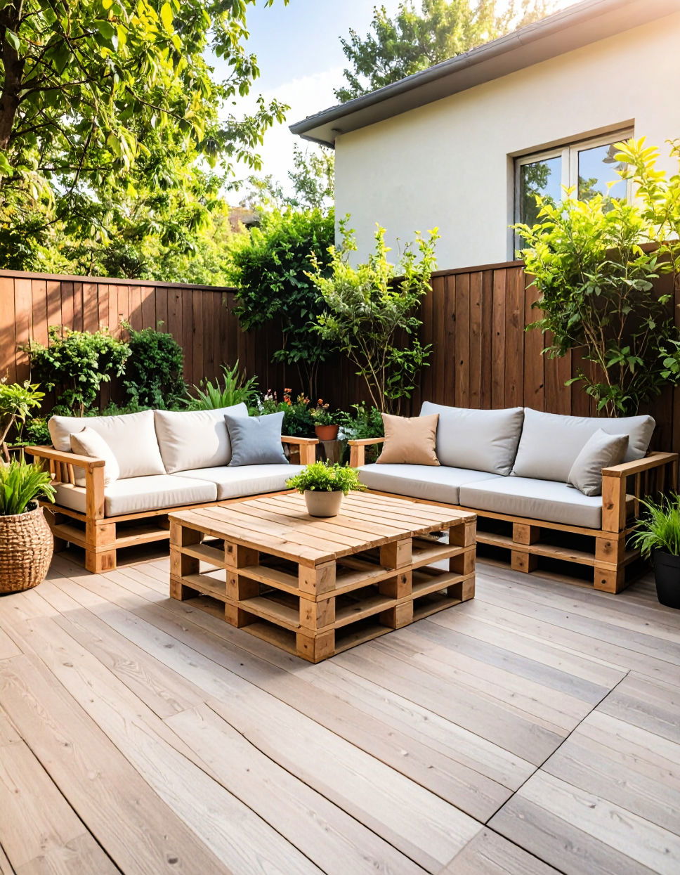 DIY Pallet Furniture for an Eco Friendly Look Townhouse Patio Ideas
