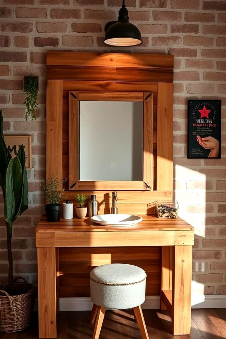 DIY Pallet Wood Vanity for Rustic Charm - 25 Makeup Vanity Ideas