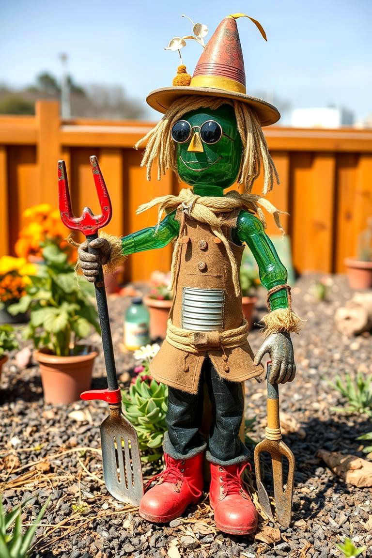 DIY Recycled Scarecrow - 25 Garden Scarecrow Ideas