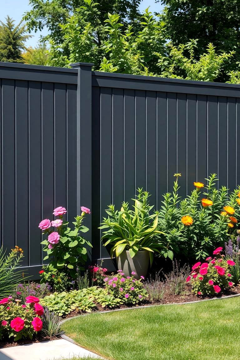 Dark Gray for a Sophisticated Touch - 25 Fence Painting Ideas