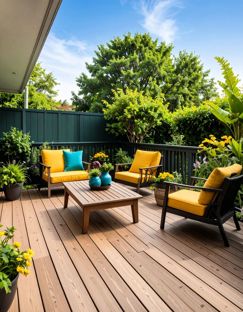 Dark Green and Light Yellow Two Tone Deck Color Schemes