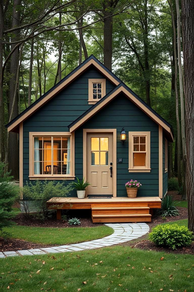 Dark Green and Warm Taupe - 25 Exterior Color Palettes for Small Homes