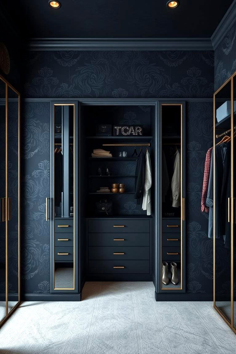 Dark Moody Wallpaper for a Luxurious Feel - 25 Closet Wallpaper Ideas