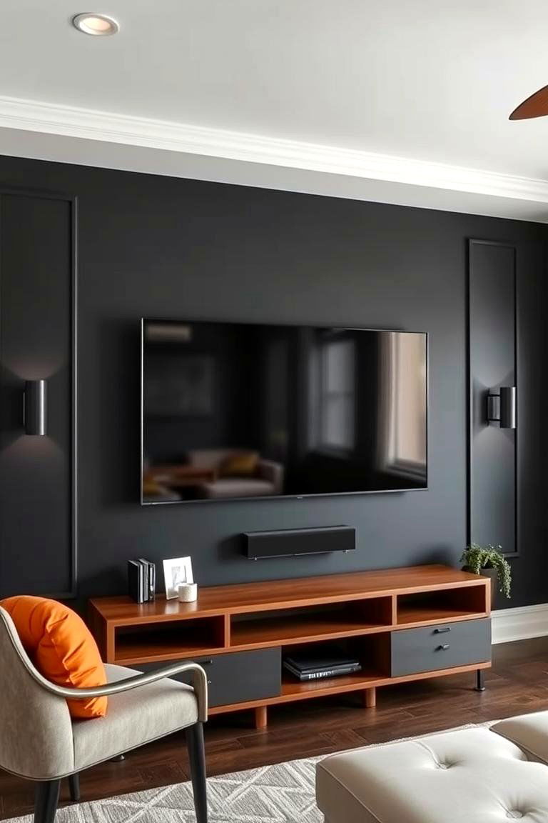 Dark Paint Colors for a Cozy Cinema Like Ambiance - 25 Tv Accent Wall Ideas