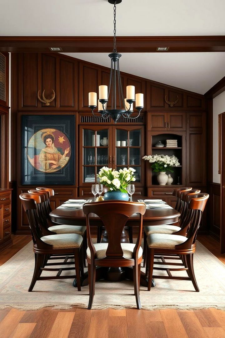 Dark Wood Accents - 25 Vintage Dining Room Ideas