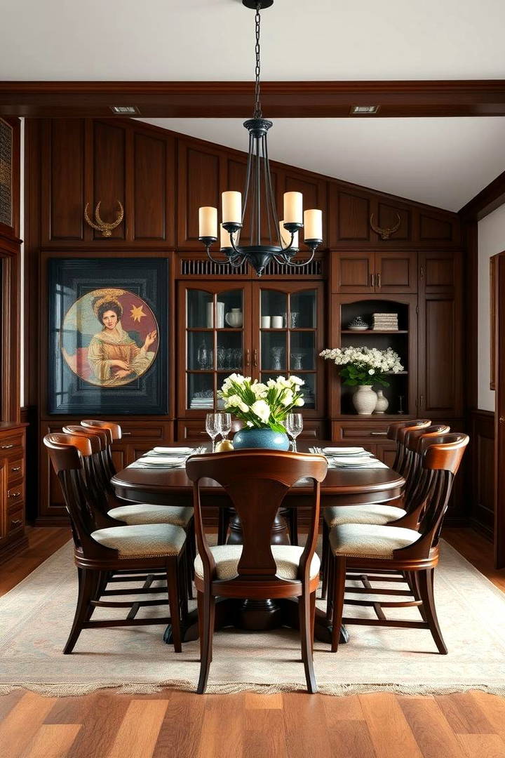Dark Wood Accents - 25 Vintage Dining Room Ideas