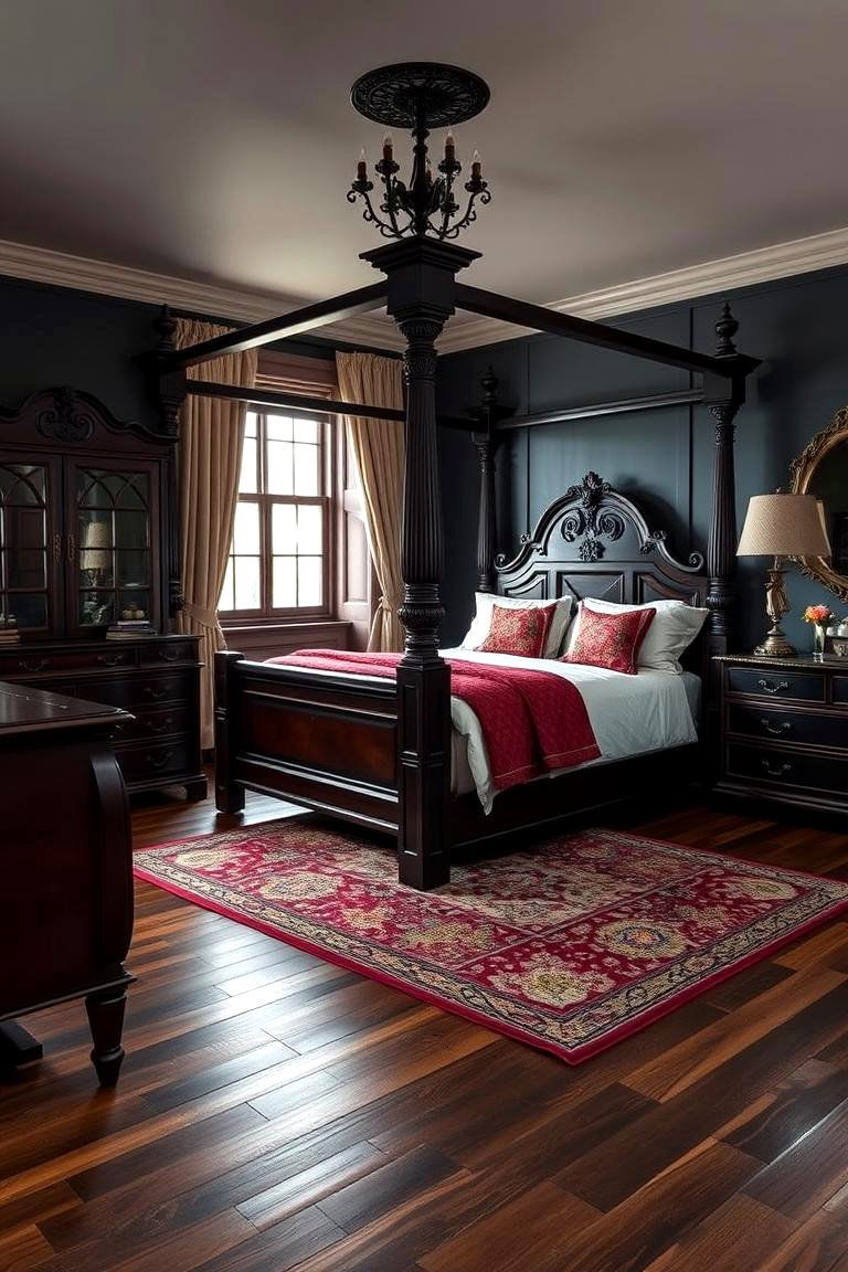 Dark Wood Furniture for a Timeless Appeal - 25 Vampire Bedroom Ideas