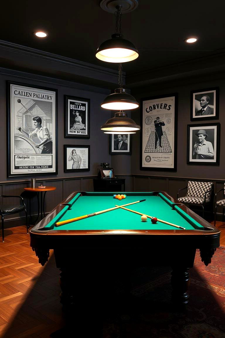 Decorate With Classic Billiards Artwork - 25 Pool Table Room Ideas